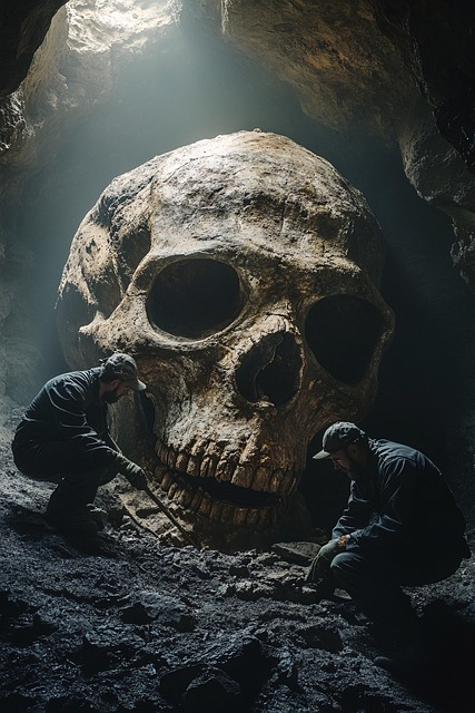 Free ai generated skull archaeology illustration