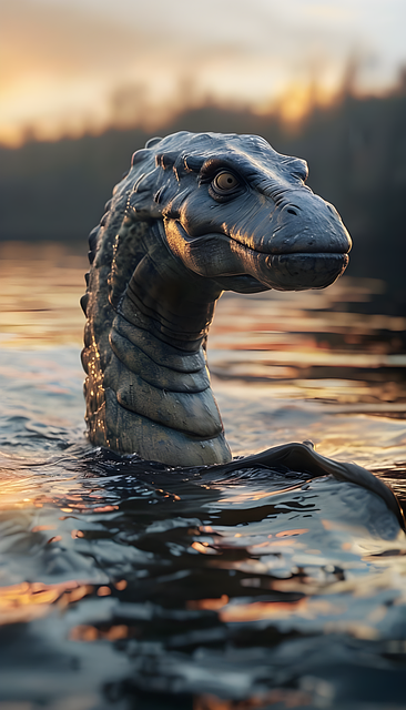 Free ai generated loch ness monster illustration