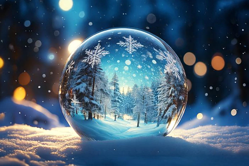Bola De Vidro, Natal, Inverno, Neve