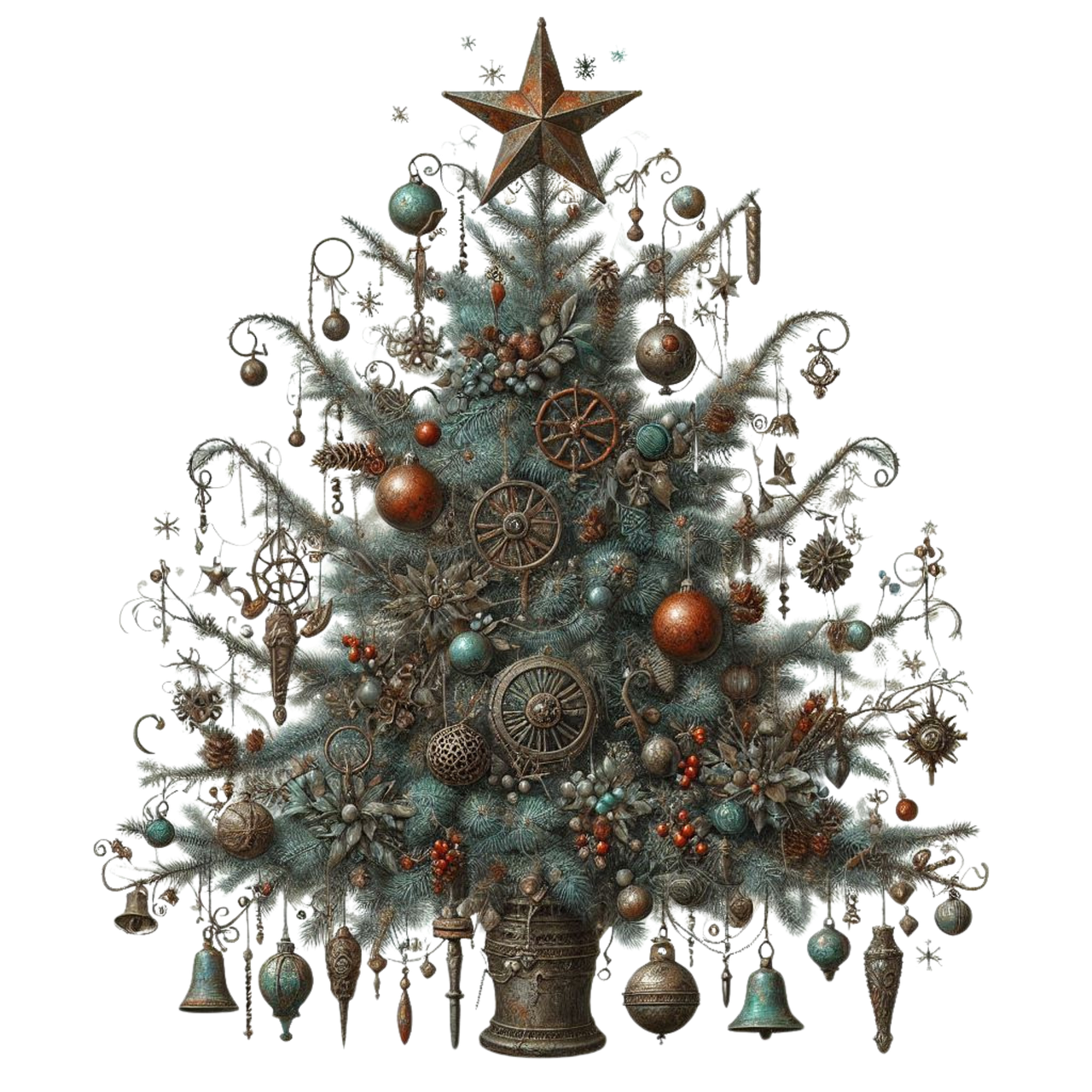 Download Vintage Christmas Tree, Vintage, Steampunk. Royalty-Free Stock ...