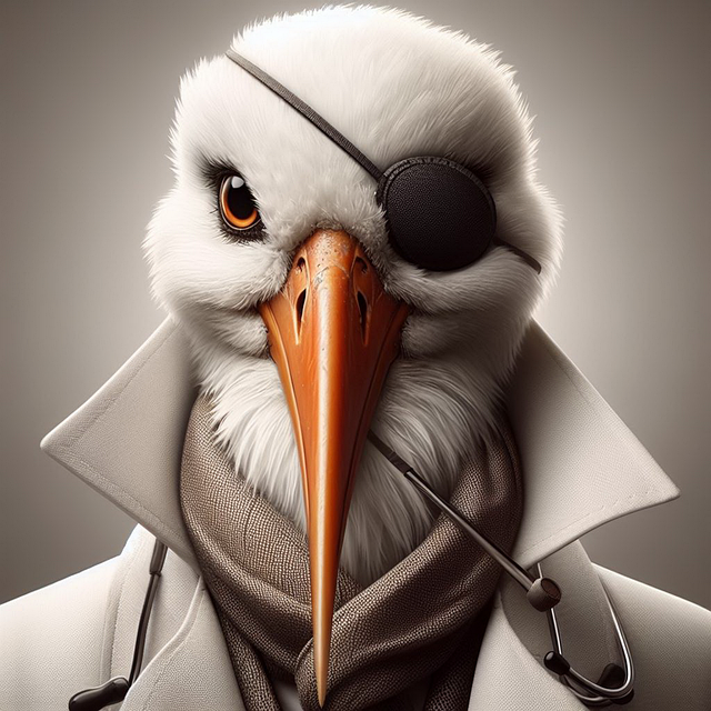 Free ai generated stork doctor illustration