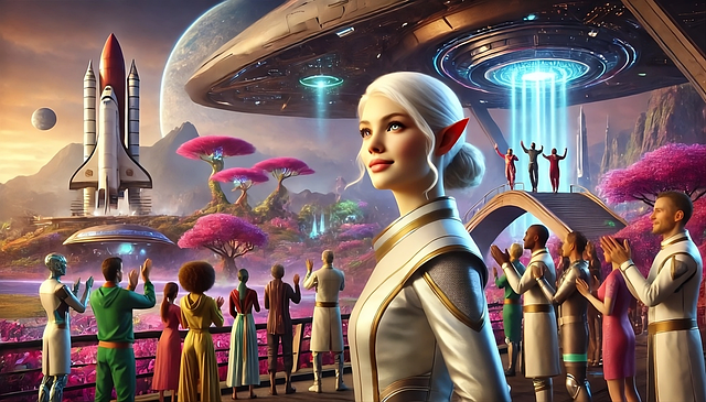Free ai generated elves humanoid illustration