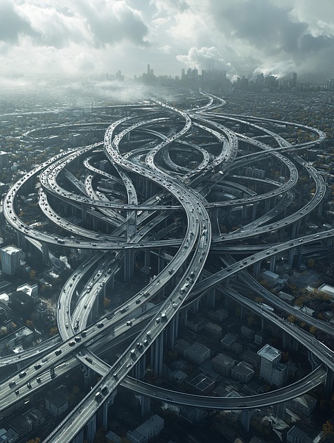Free ai generated highway aerial illustration