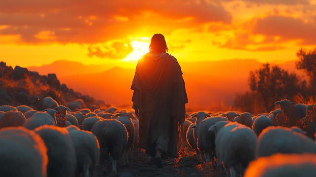 Free ai generated jesus shepherd illustration