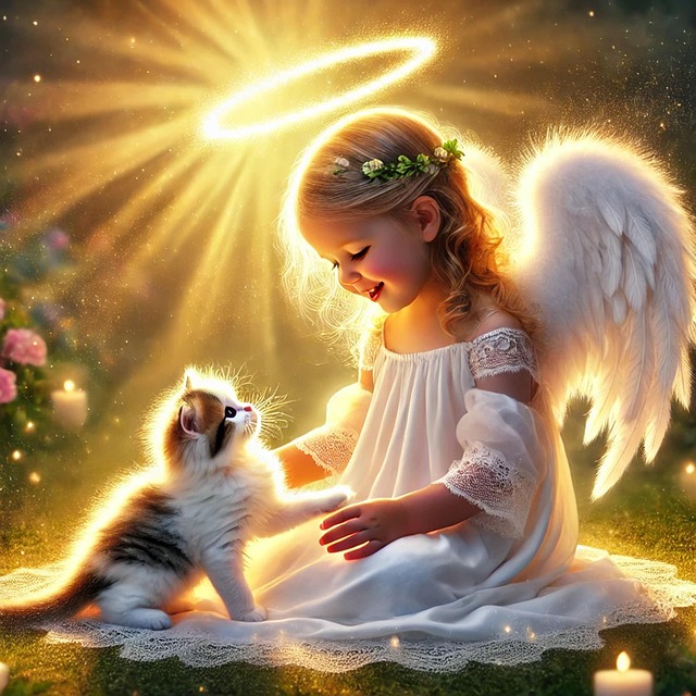 Free ai generated angel cat illustration