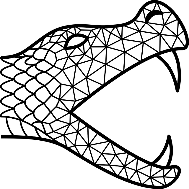 Free snake reptile low poly vector