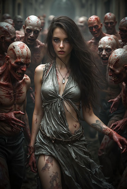 Free ai generated woman zombie illustration