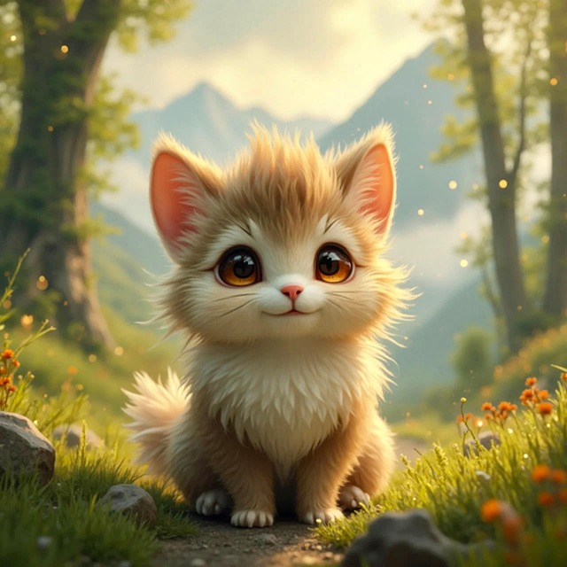 Free ai generated cute animal illustration