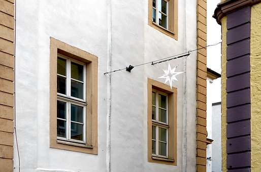 Hus, Vindue, Stjerne, Dekoration, Jul