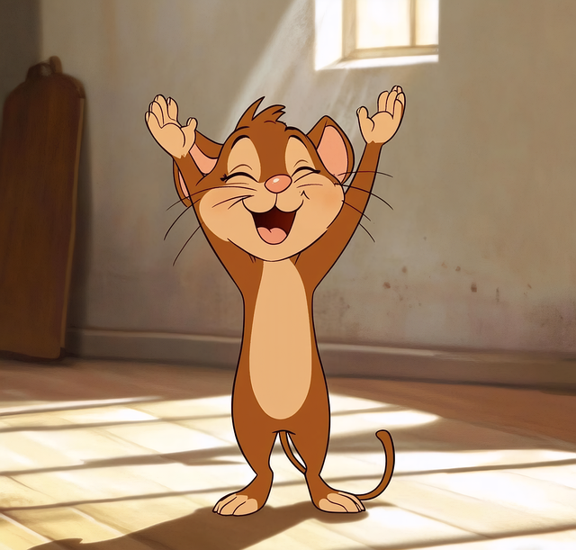 Free ai generated cartoon mouse animated character illustration