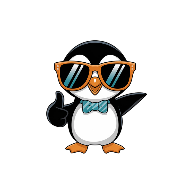 Free ai generated penguin thumbs up illustration
