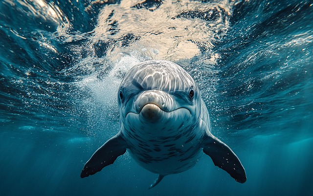 Free ai generated dolphin underwater illustration