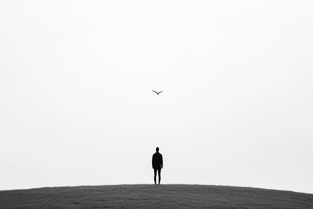 Free ai generated lone figure solitude illustration