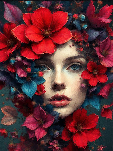 Free flowers dissolve explosion illustration