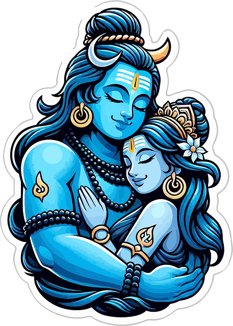 Free Ai Generated Blue Shiva Sticker vector and picture