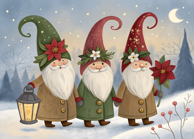 Free ai generated gnomes festive illustration