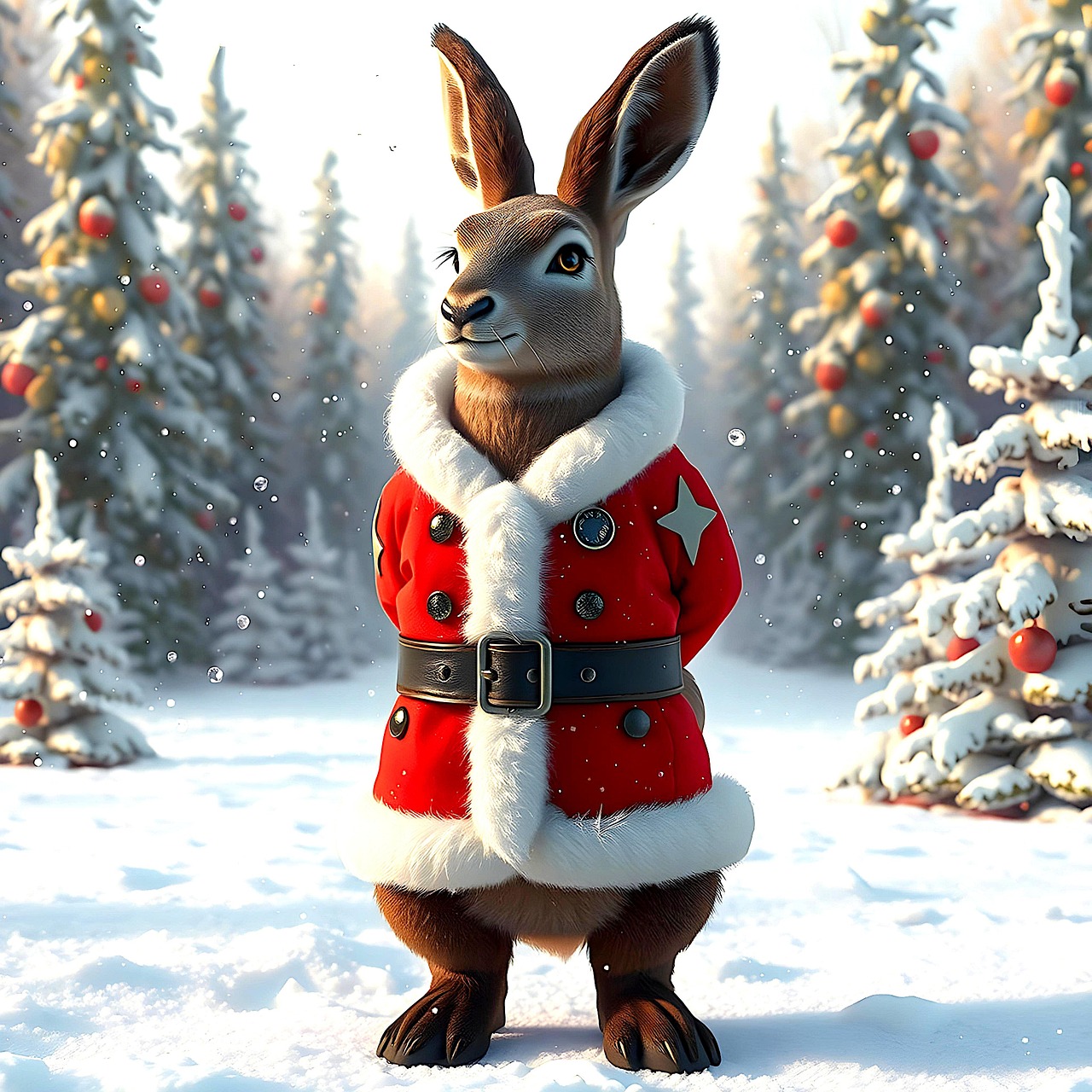 Download Ai Generated, Rabbit, Winter Forest. Royalty-Free Stock ...