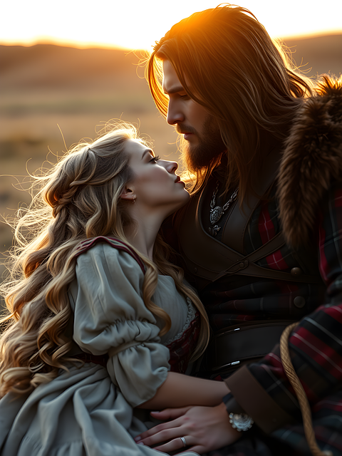Download free HD stock image of Ai Generated Highlander Free ai generated highlander romance illustration