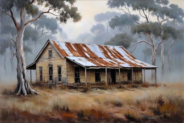 Free ai generated australian farm house countryside illustration