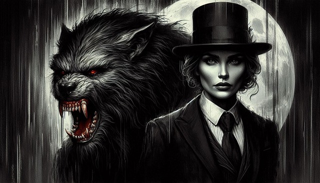 Free ai generatedw woman werewolf illustration