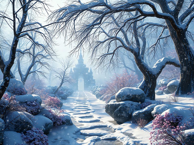 Free ai generated winter landscape illustration