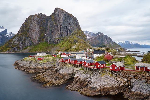 Hav, Rorbuer, Norge, Natur, Landskab