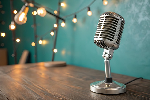 Free ai generated microphone podcast illustration