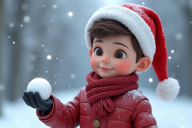 Free ai generated boy christmas illustration