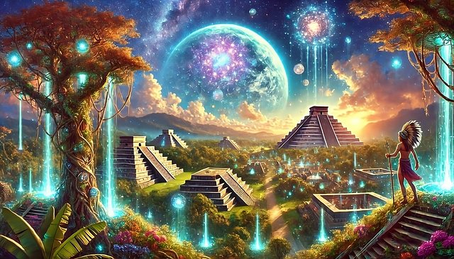Free ai generated mayan chichen itza illustration