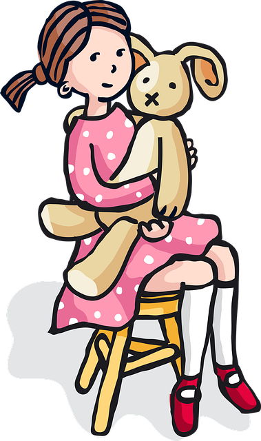 Free girl bunny toy vector