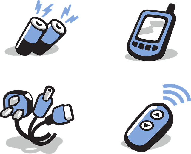 Free batteries phone remote vector