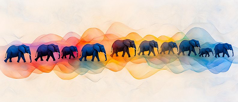 Free Ai Generated Elephants illustration and picture