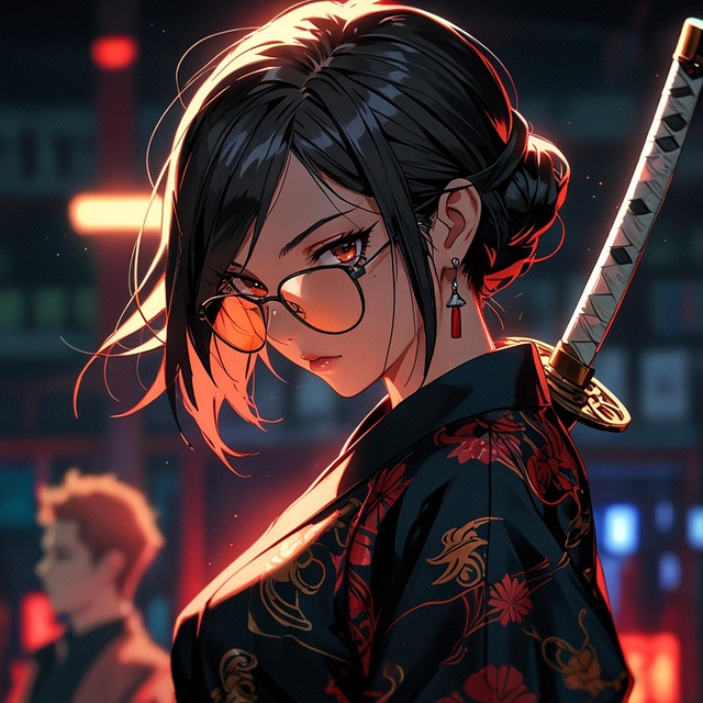 Free women sunglasses anime style illustration
