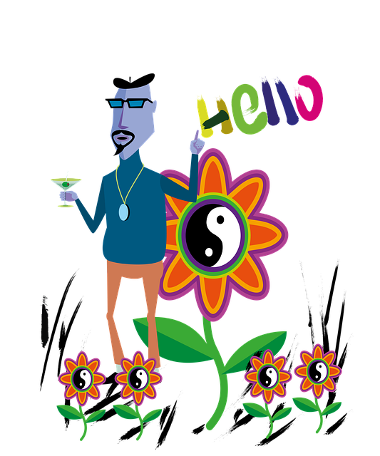 Ahoj, Květiny, Mír, Muž, Napít Se, Logo