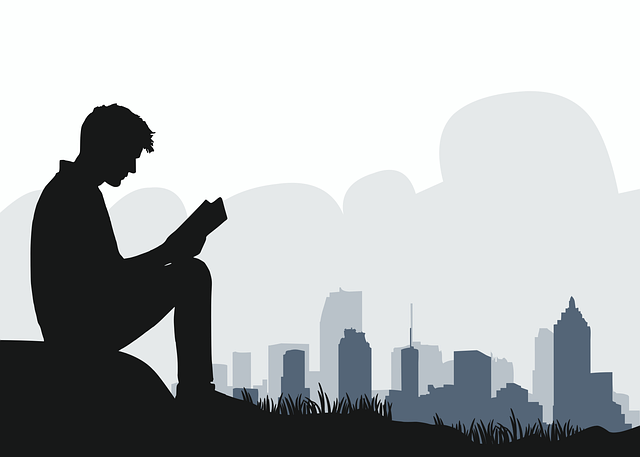 Free solitude reading introspection vector
