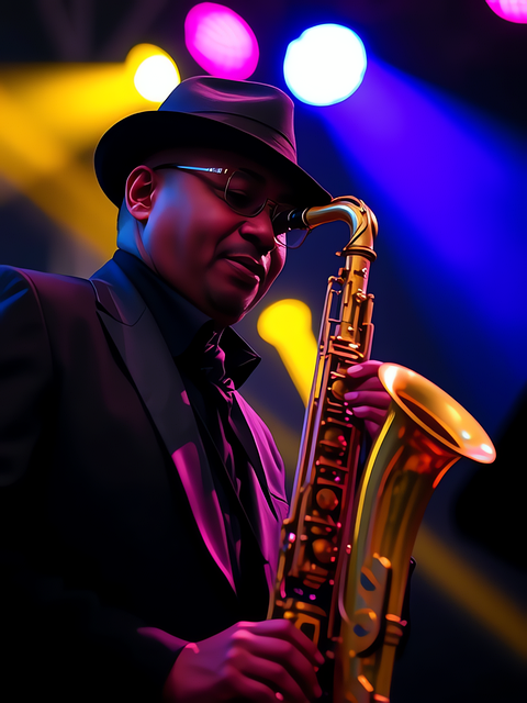 Free ai generated musician saxophonist illustration