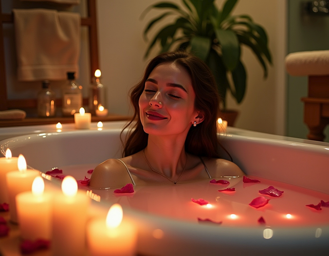 Free woman bathtub bath illustration