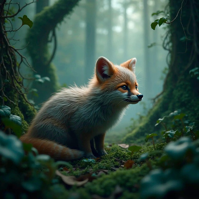 Free ai generated fox cub illustration