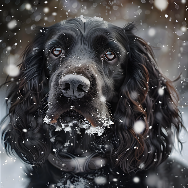 Download free HD stock image of Ai Generated Cocker Spaniel Free ai generated cocker spaniel snow illustration