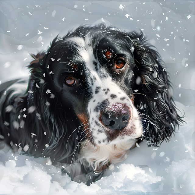Download free HD stock image of Ai Generated Springer Spaniel Free ai generated springer spaniel snow illustration