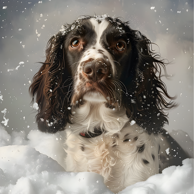 Download free HD stock image of Ai Generated Springer Spaniel Free ai generated springer spaniel snow illustration