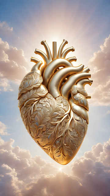 Coração, Amor, Romântico, Ouro, Anjo