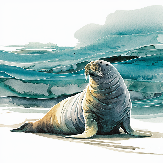 Download free HD stock image of Ai Generated Walrus Free ai generated walrus animal illustration