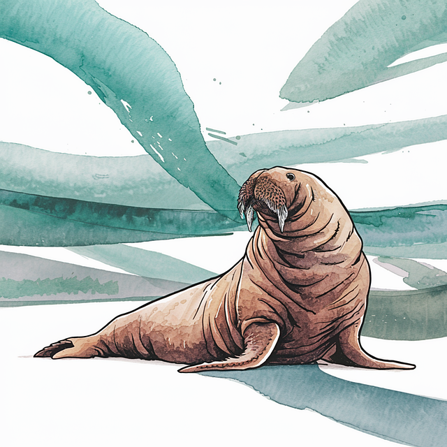 Download free HD stock image of Ai Generated Walrus Free ai generated walrus animal illustration