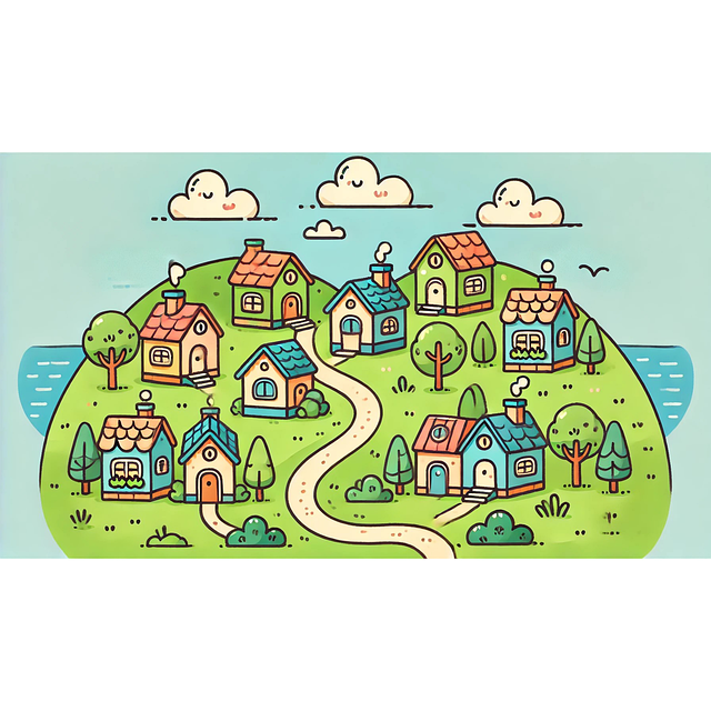 Vila Pequena, Desenho Animado, Mapa