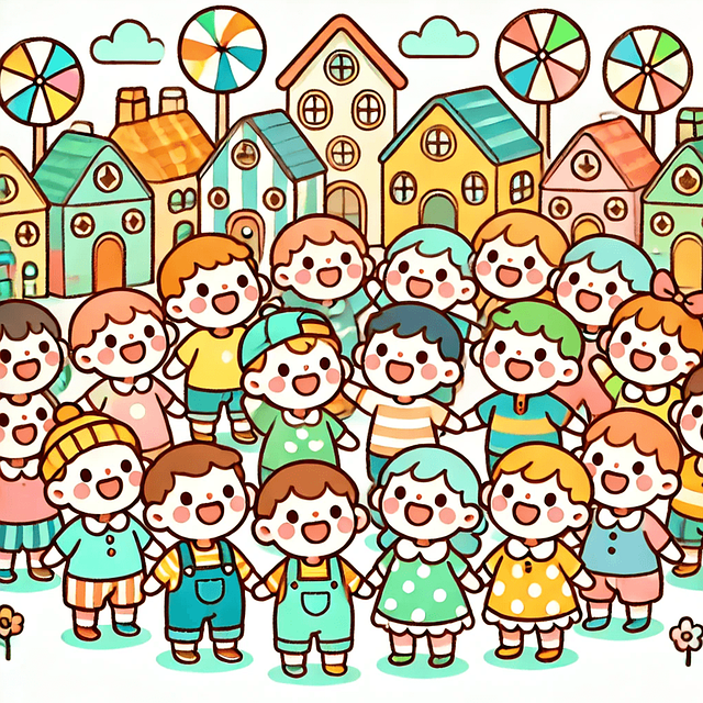 Crianças, Cidade, Creche, Feliz