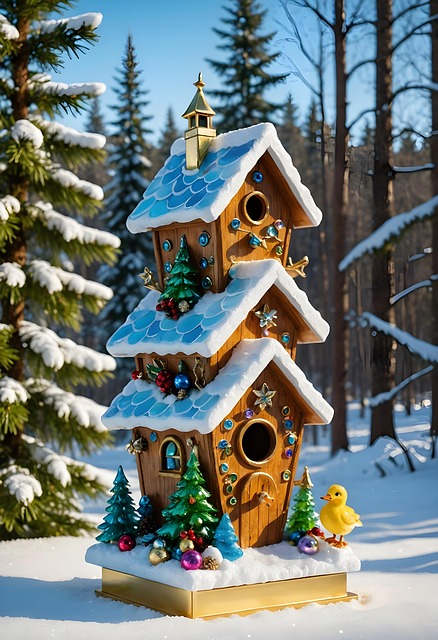 Free ai generated nest box christmas illustration