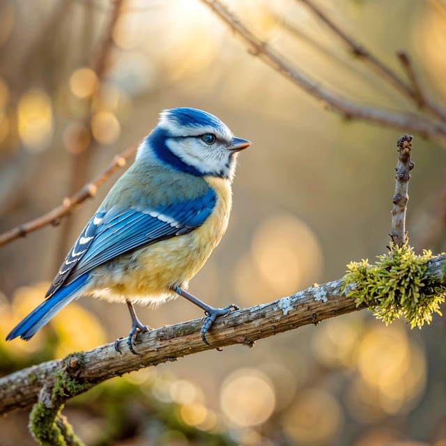 Free blue tit tit spring illustration