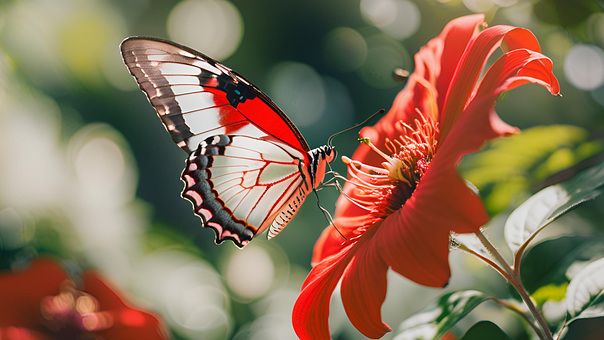 Ai Generado, Flor, Mariposa