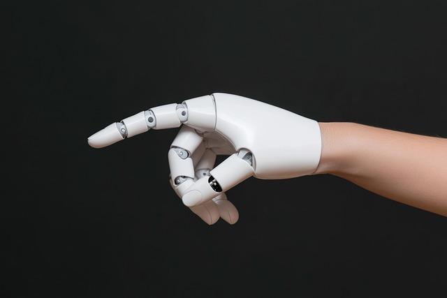 Free ai generated pointing robot hand illustration